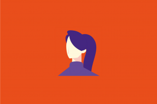 Person with hair in ponytail icon